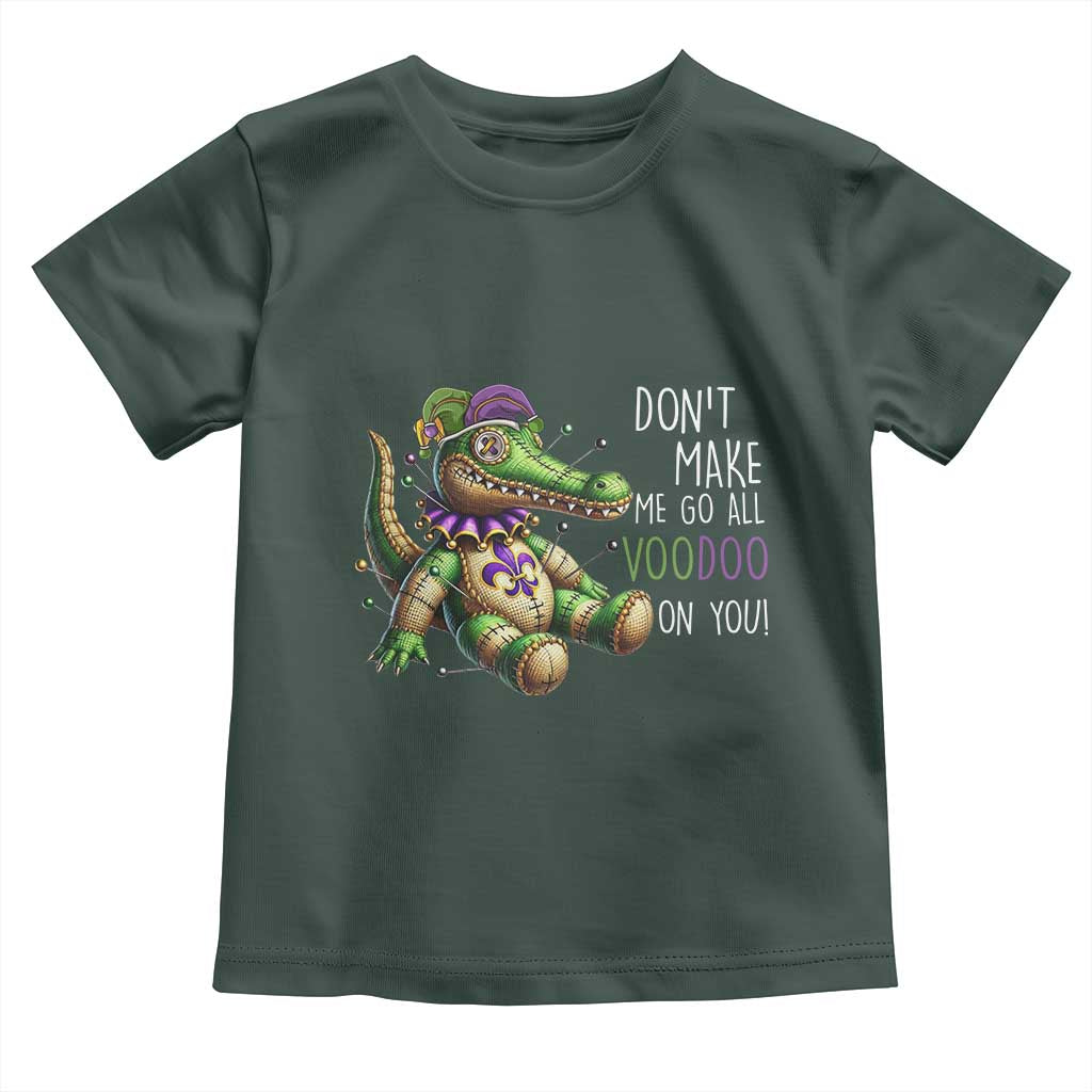 Voodoo Mardi Gras Toddler T Shirt Aligator Voodoo Doll New Orleans Louisiana TS09 Dark Forest Green Print Your Wear
