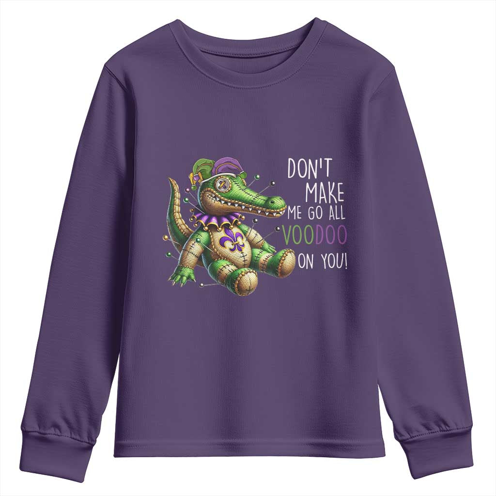 Voodoo Mardi Gras Youth Sweatshirt Aligator Voodoo Doll New Orleans Louisiana TS09 Purple Print Your Wear