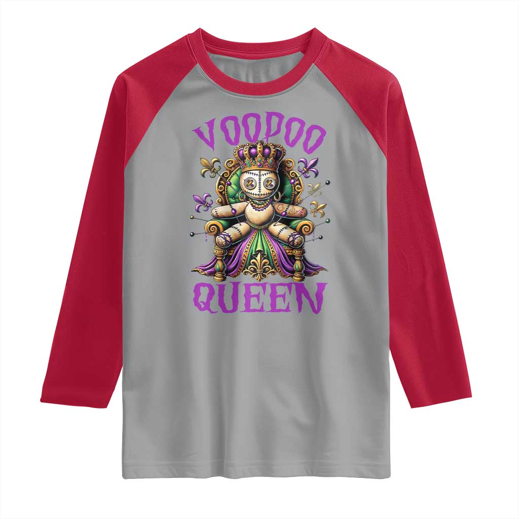 Mardi Gras Voodoo Queen Raglan Shirt TS09 Sport Gray Red Print Your Wear