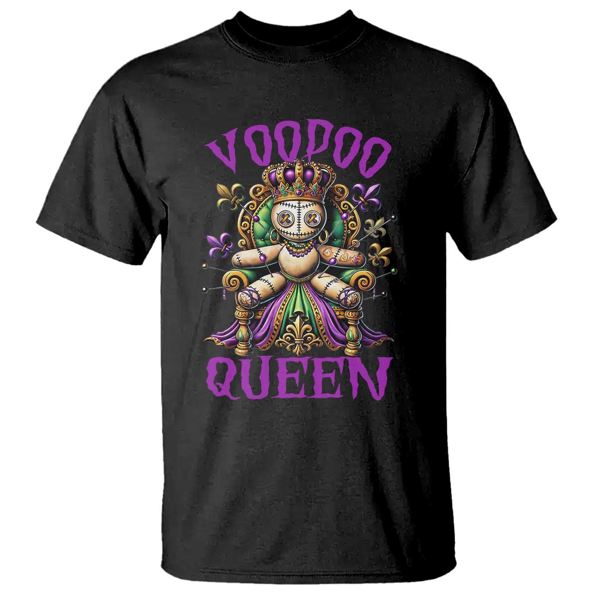 Mardi Gras Voodoo Queen T Shirt TS09 Black Print Your Wear