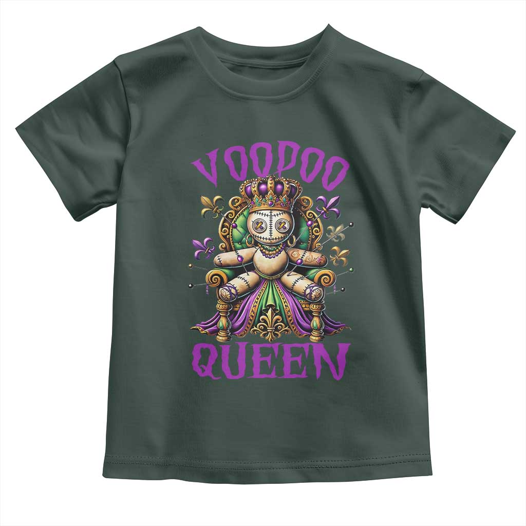 Mardi Gras Voodoo Queen Toddler T Shirt TS09 Dark Forest Green Print Your Wear