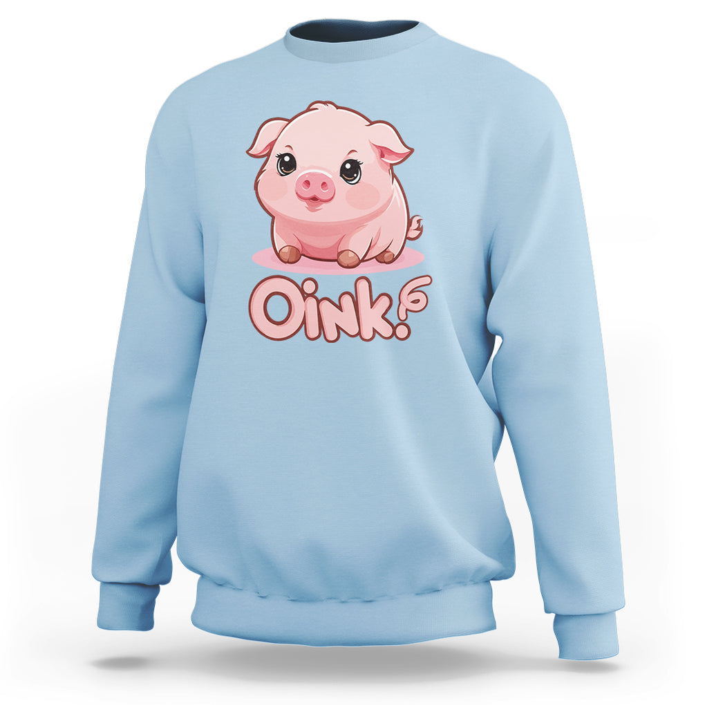 Pig Lover OINK Cute Swine Sweatshirt TS09 Light Blue Printyourwear