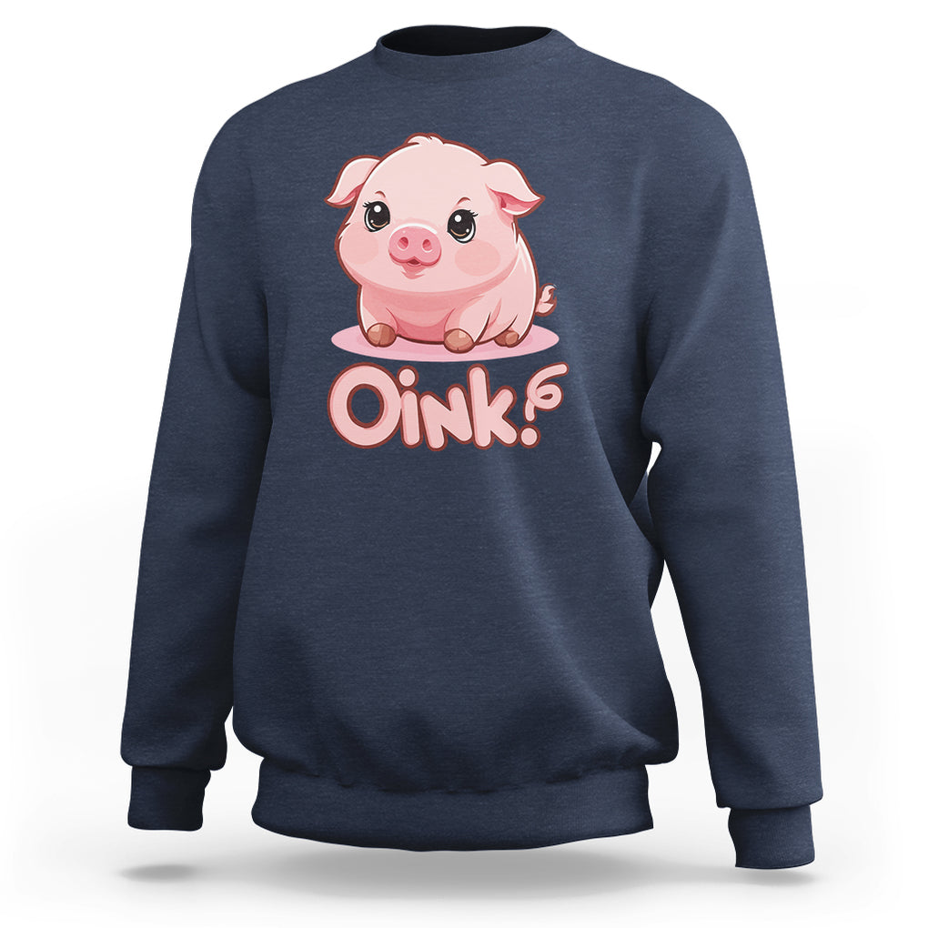Pig Lover OINK Cute Swine Sweatshirt TS09 Navy Printyourwear