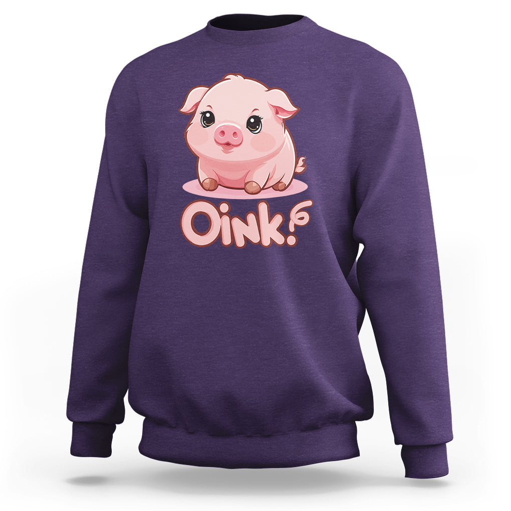 Pig Lover OINK Cute Swine Sweatshirt TS09 Purple Printyourwear