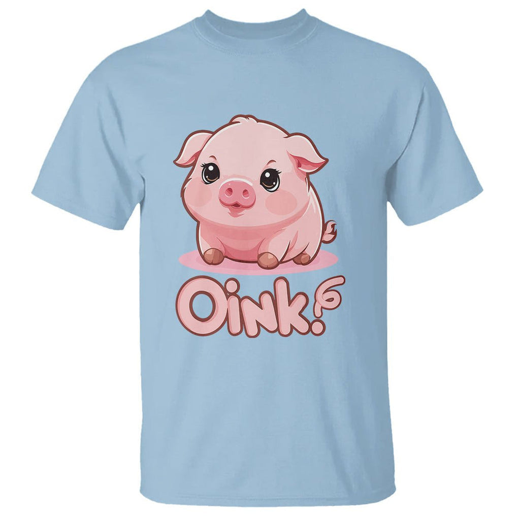 Pig Lover OINK Cute Swine T Shirt TS09 Light Blue Printyourwear