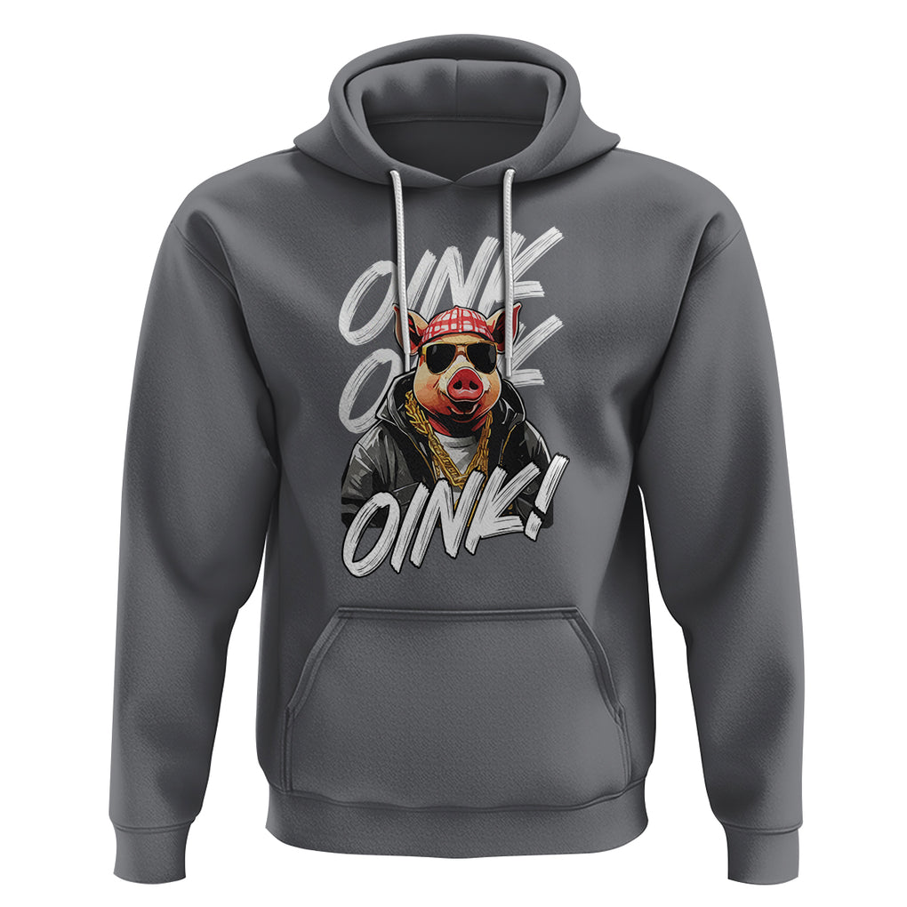 Pig Lover OINK Cool Swine Hip Hop Gangster Hoodie TS09 Charcoal Printyourwear