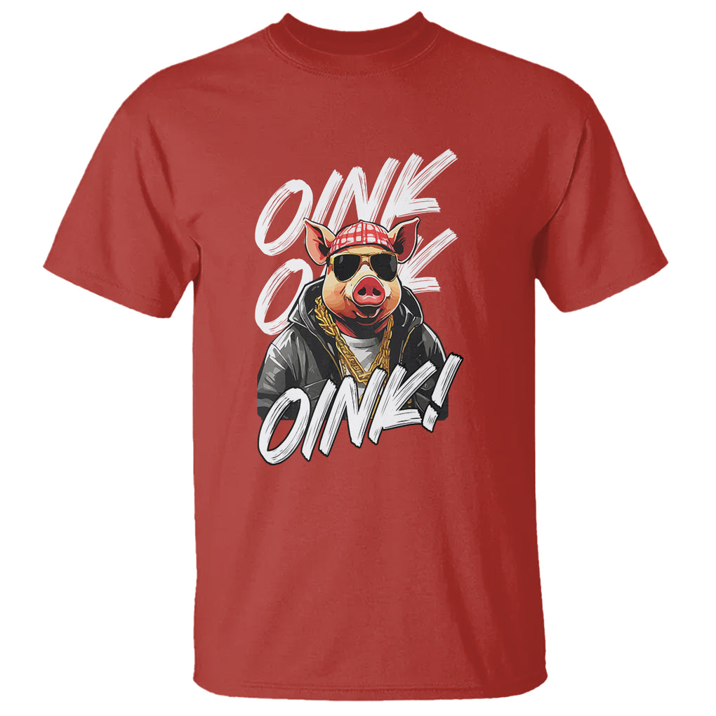 Pig Lover OINK Cool Swine Hip Hop Gangster T Shirt TS09 Red Printyourwear