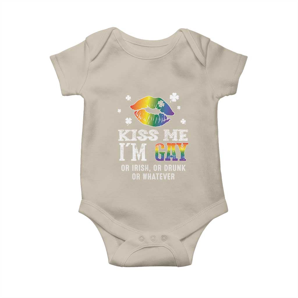 St Patrick's Day Baby Onesie Kiss Me I'm Gay Or Irish Or Drunk Or Whatever TS09 Sand Print Your Wear