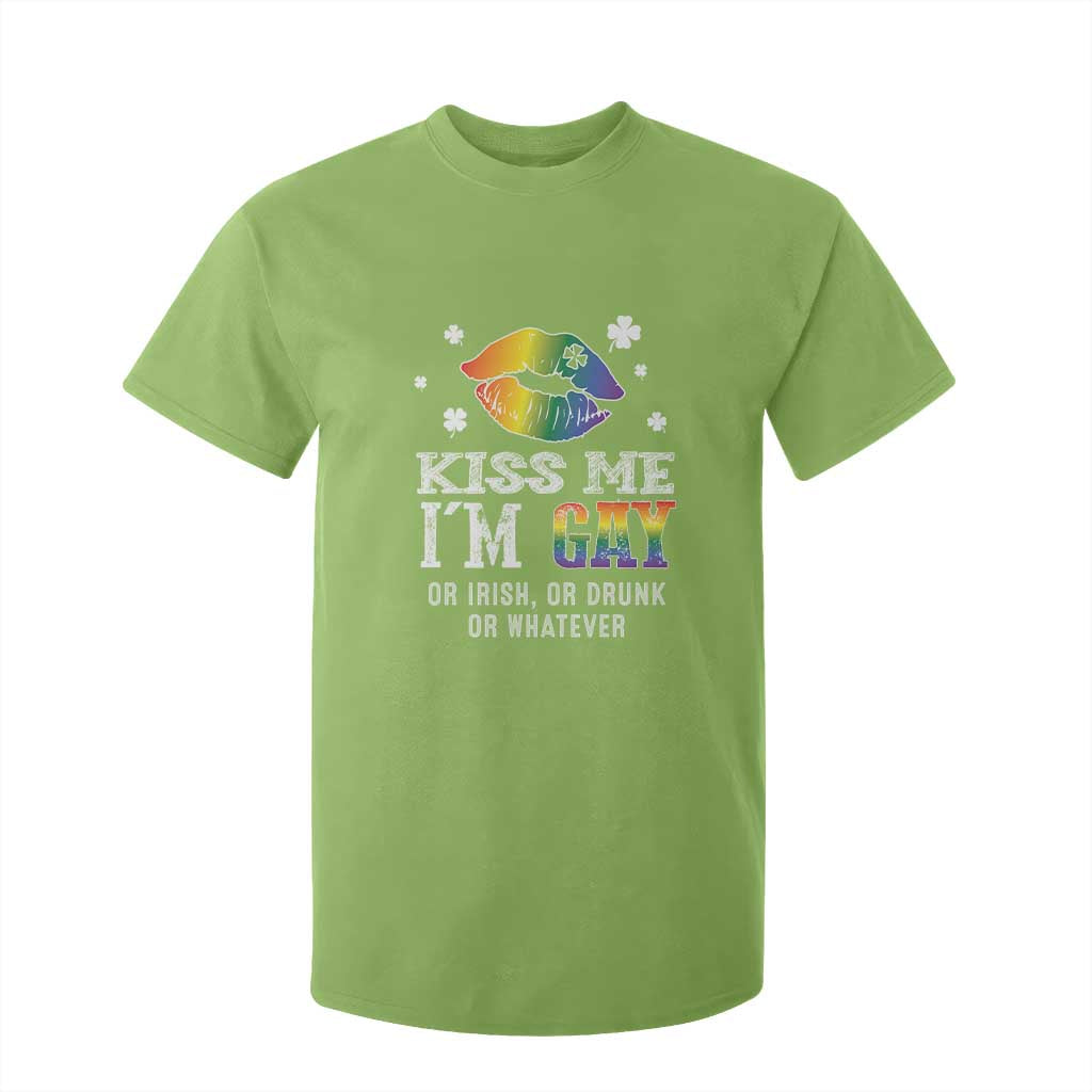 St Patrick's Day T Shirt For Kid Kiss Me I'm Gay Or Irish Or Drunk Or Whatever TS09 Lime Print Your Wear