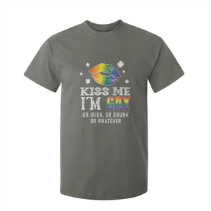 St Patrick's Day T Shirt For Kid Kiss Me I'm Gay Or Irish Or Drunk Or Whatever TS09 Military Green Print Your Wear