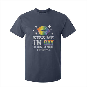 St Patrick's Day T Shirt For Kid Kiss Me I'm Gay Or Irish Or Drunk Or Whatever TS09 Navy Print Your Wear
