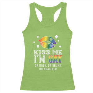 St Patrick's Day Racerback Tank Top Kiss Me I'm Gay Or Irish Or Drunk Or Whatever TS09 Lime Print Your Wear