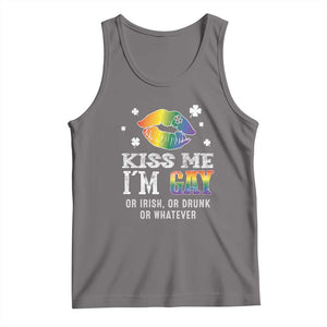 St Patrick's Day Tank Top Kiss Me I'm Gay Or Irish Or Drunk Or Whatever TS09 Deep Heather Print Your Wear