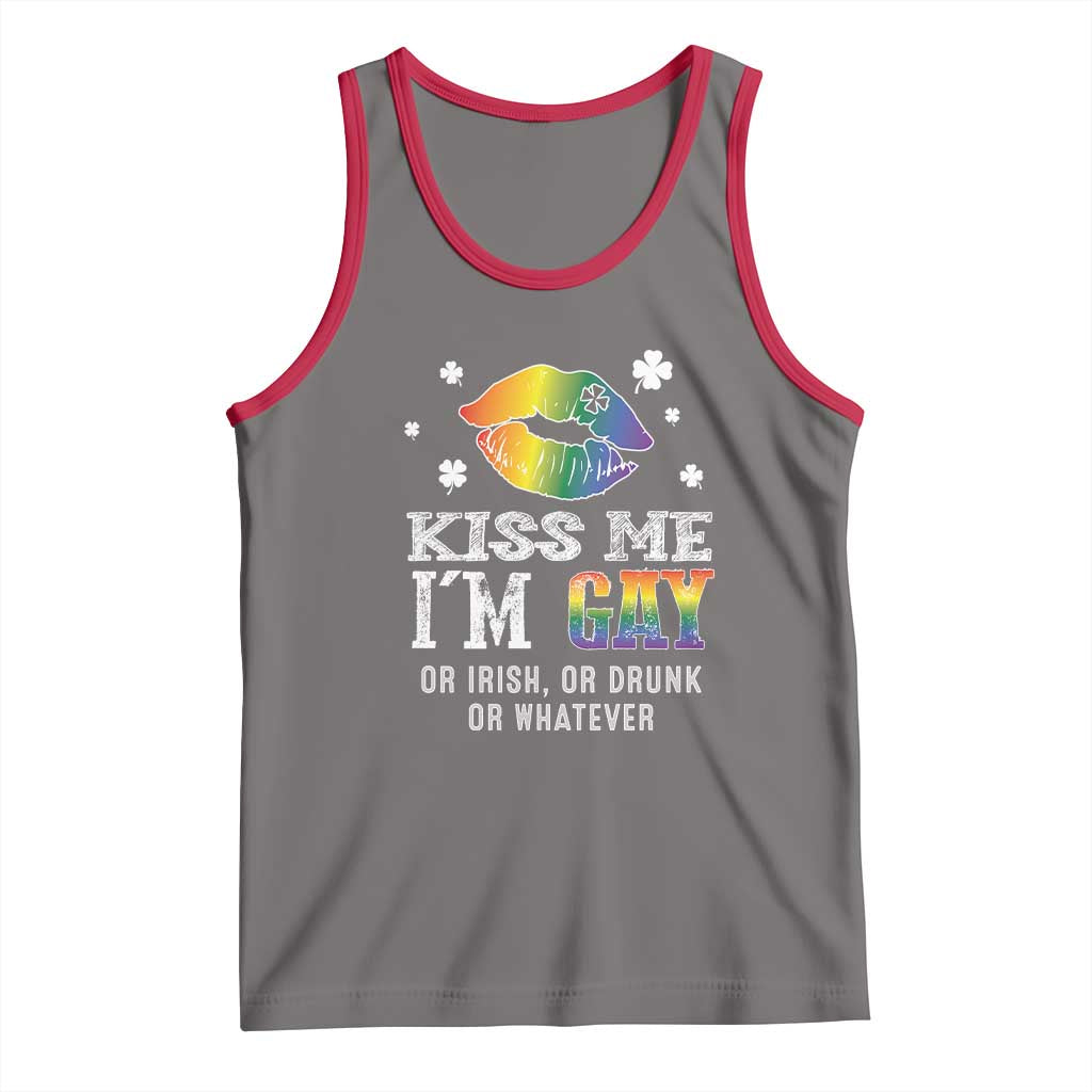 St Patrick's Day Tank Top Kiss Me I'm Gay Or Irish Or Drunk Or Whatever TS09 Deep Heather Red Print Your Wear