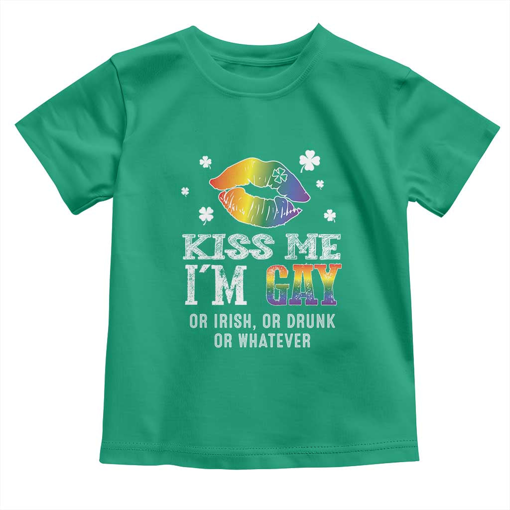 St Patrick's Day Toddler T Shirt Kiss Me I'm Gay Or Irish Or Drunk Or Whatever TS09 Irish Green Print Your Wear