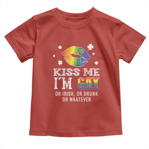 St Patrick's Day Toddler T Shirt Kiss Me I'm Gay Or Irish Or Drunk Or Whatever TS09 Red Print Your Wear