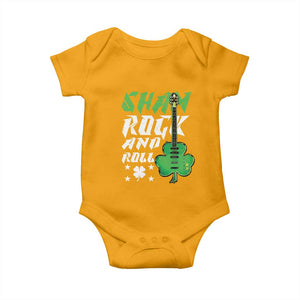 St Patrick's Day Baby Onesie Funny Sham Rock N Roll Shamrock Guitar TS09 Gold Print Your Wear
