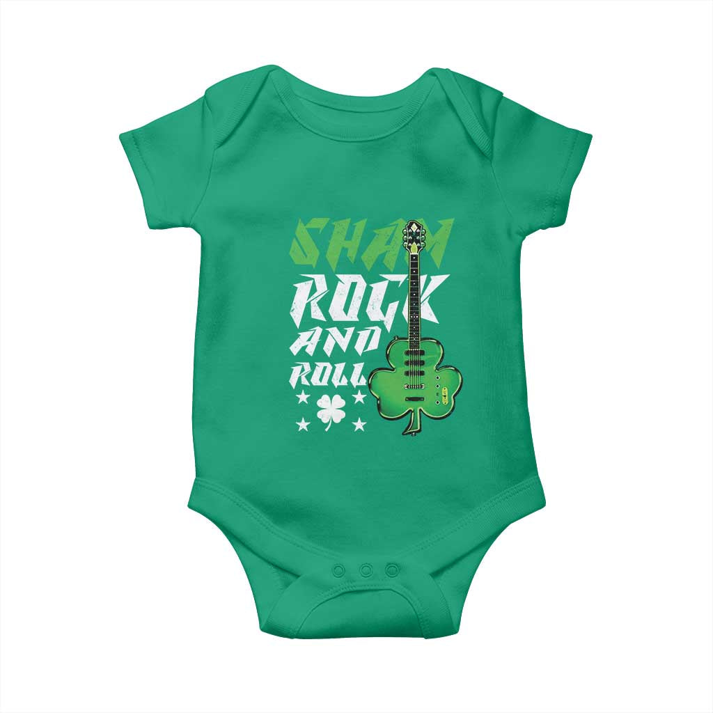 St Patrick's Day Baby Onesie Funny Sham Rock N Roll Shamrock Guitar TS09 Irish Green Print Your Wear
