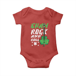 St Patrick's Day Baby Onesie Funny Sham Rock N Roll Shamrock Guitar TS09 Red Print Your Wear