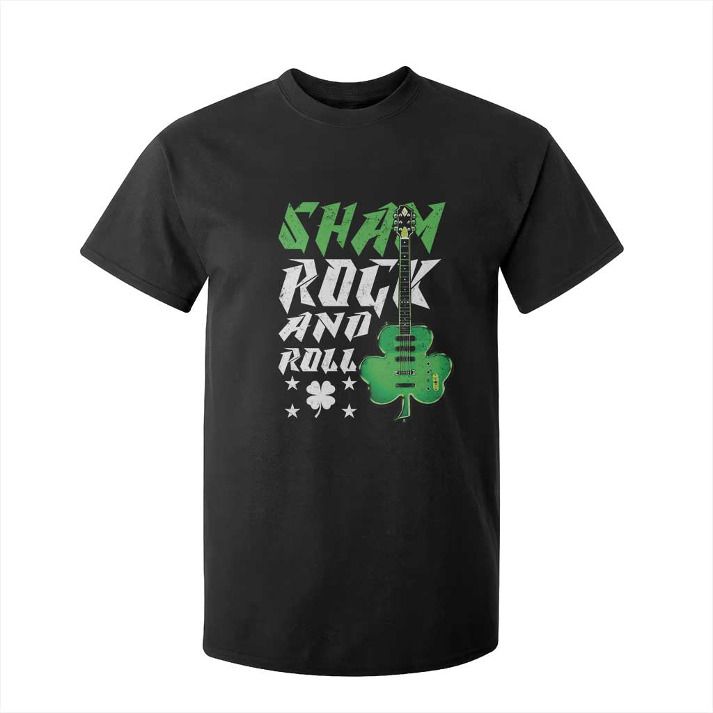 St Patrick's Day T Shirt For Kid Funny Sham Rock N Roll Shamrock Guitar TS09 Black Print Your Wear