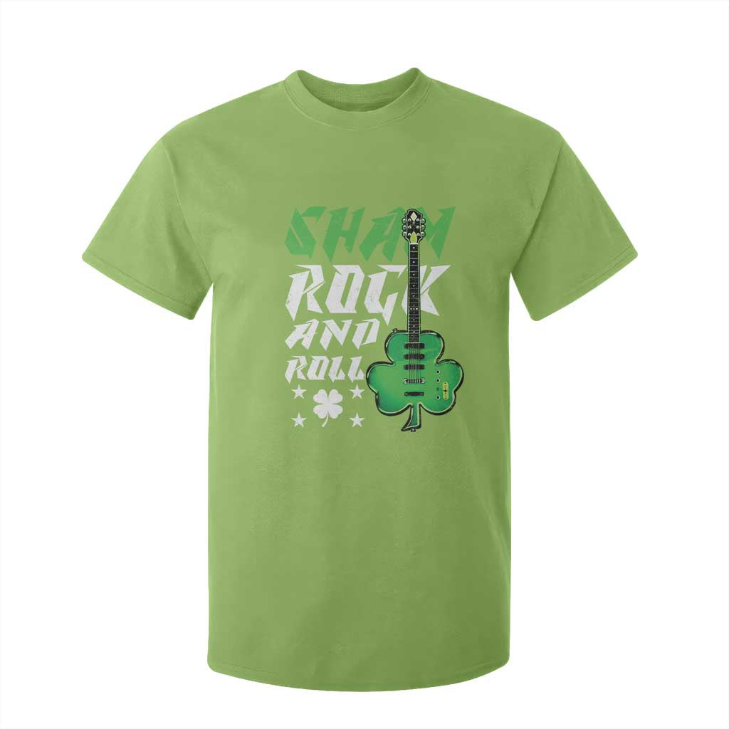 St Patrick's Day T Shirt For Kid Funny Sham Rock N Roll Shamrock Guitar TS09 Lime Print Your Wear