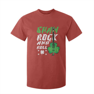 St Patrick's Day T Shirt For Kid Funny Sham Rock N Roll Shamrock Guitar TS09 Red Print Your Wear