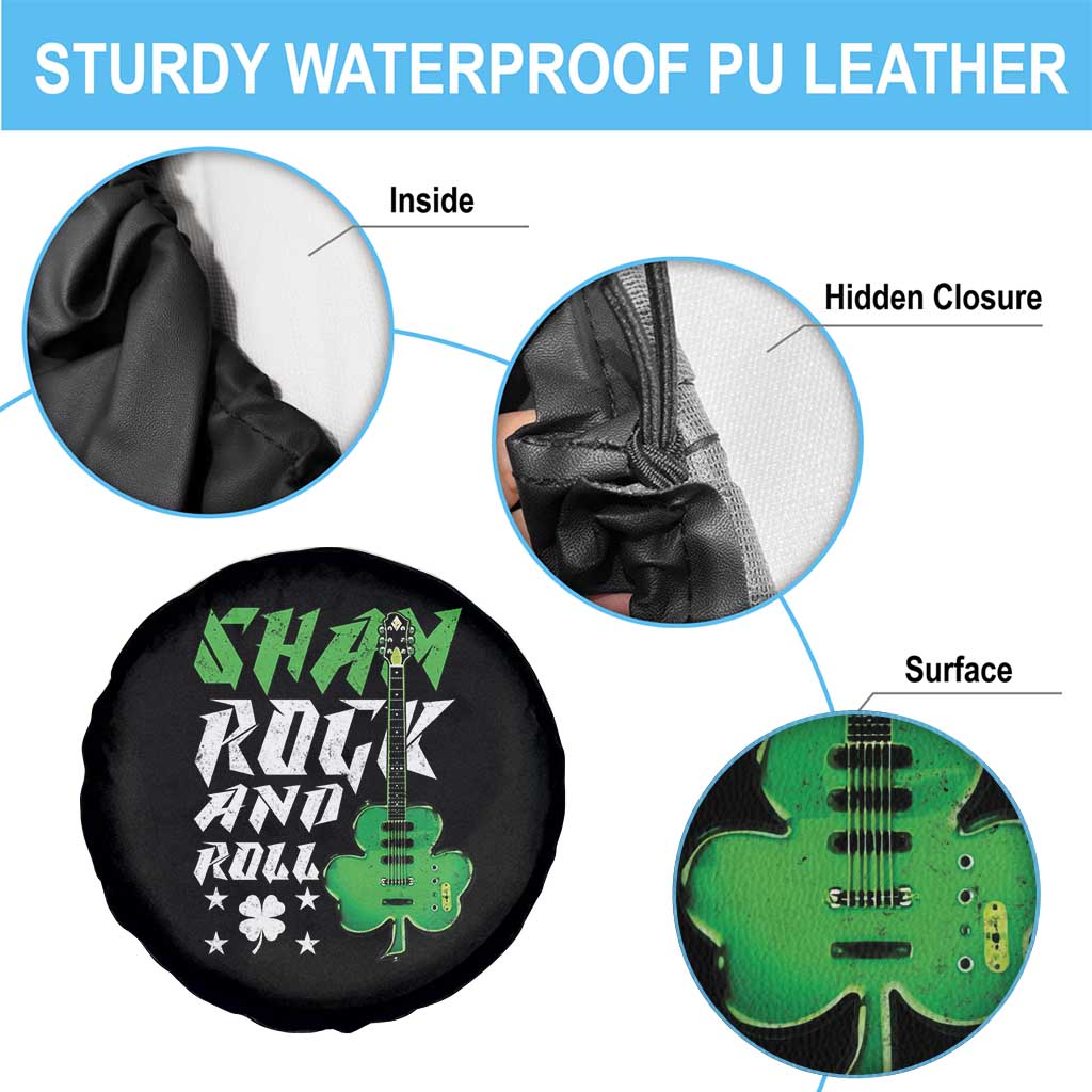 St Patrick's Day Spare Tire Cover Funny Sham Rock N Roll Shamrock Guitar TS09 Print Your Wear