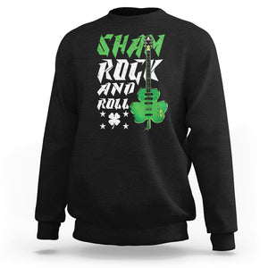 St. Patrick's Day Sweatshirt Funny Sham Rock N Roll Shamrock Guitar TS09 Black Printyourwear
