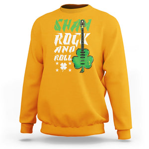 St. Patrick's Day Sweatshirt Funny Sham Rock N Roll Shamrock Guitar TS09 Gold Printyourwear