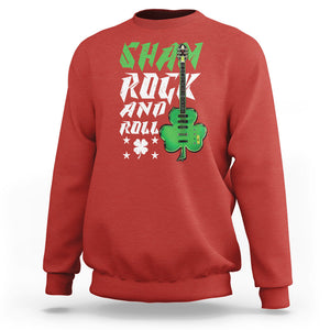 St. Patrick's Day Sweatshirt Funny Sham Rock N Roll Shamrock Guitar TS09 Red Printyourwear