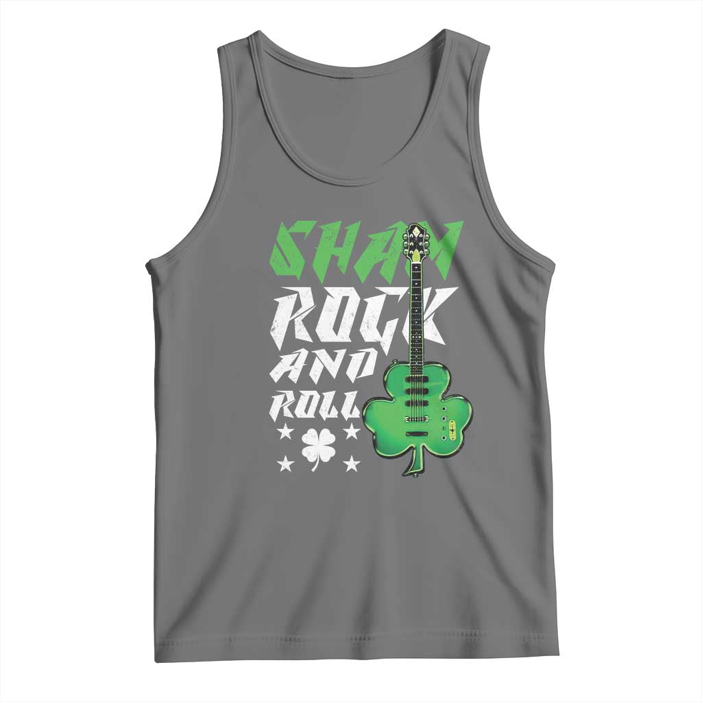 St Patrick's Day Tank Top Funny Sham Rock N Roll Shamrock Guitar TS09 Black Heather Print Your Wear