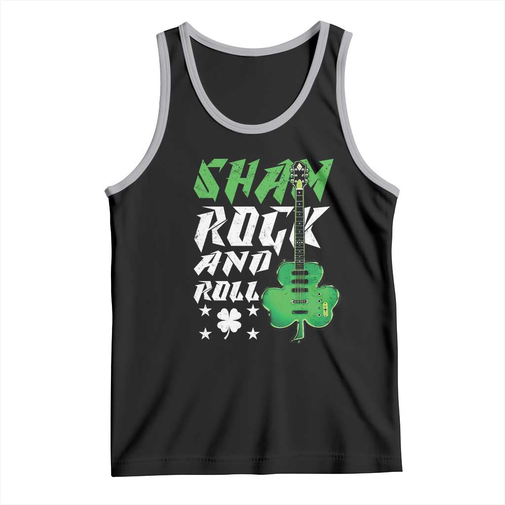 St Patrick's Day Tank Top Funny Sham Rock N Roll Shamrock Guitar TS09 Black Athletic Heather Print Your Wear