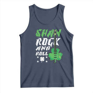 St Patrick's Day Tank Top Funny Sham Rock N Roll Shamrock Guitar TS09 Navy Print Your Wear