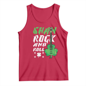 St Patrick's Day Tank Top Funny Sham Rock N Roll Shamrock Guitar TS09 Red Print Your Wear