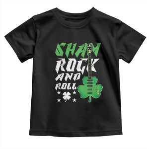St Patrick's Day Toddler T Shirt Funny Sham Rock N Roll Shamrock Guitar TS09 Black Print Your Wear