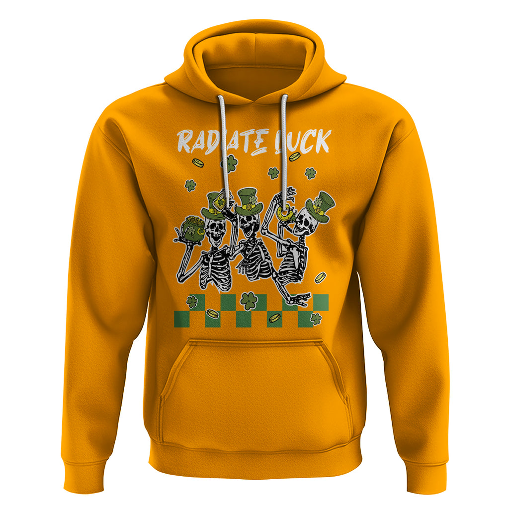 St. Patrick's Day Hoodie Radiate Luck Funny Skeleton Radiology TS09 Gold Printyourwear
