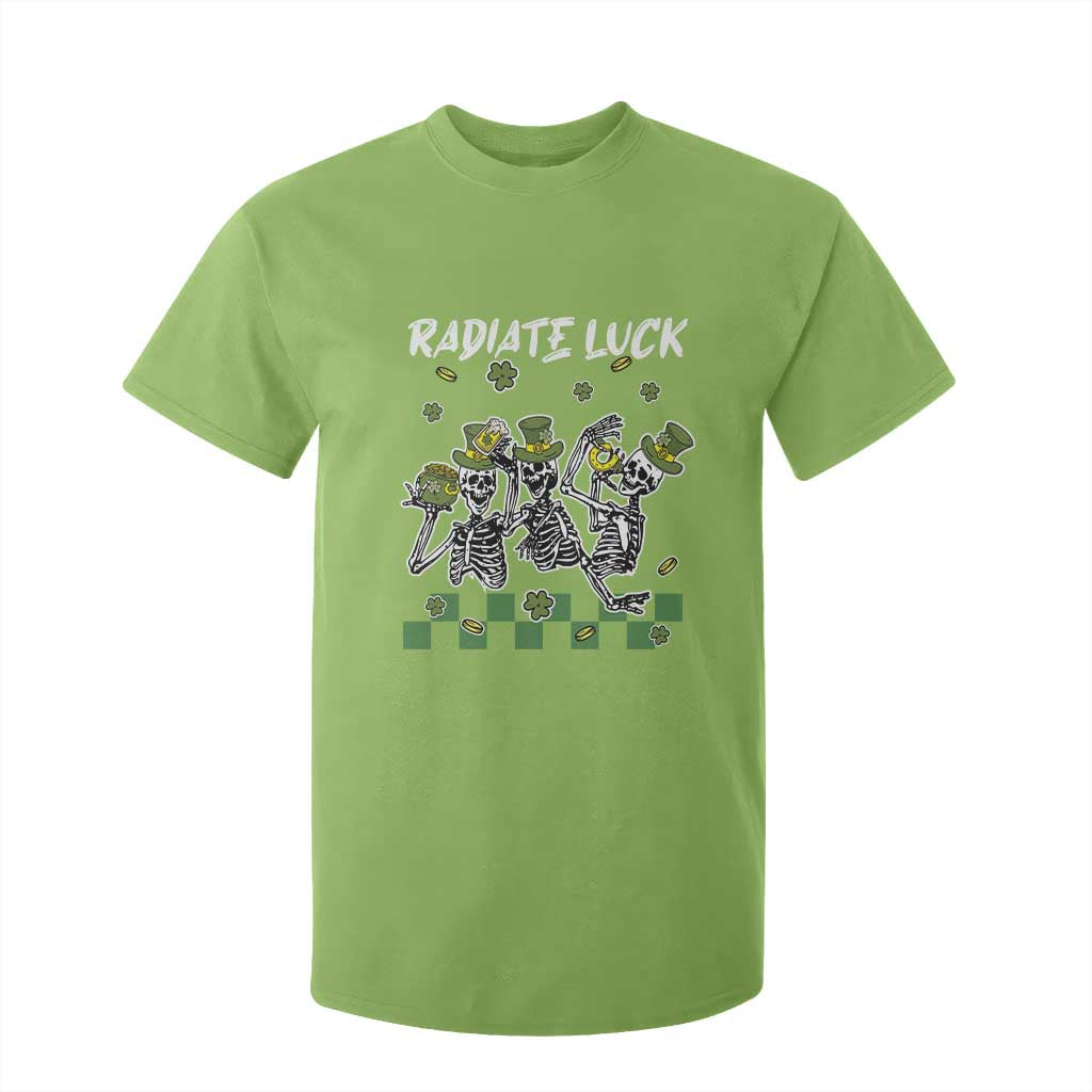 St Patrick's Day T Shirt For Kid Radiate Luck Funny Skeleton Radiology TS09 Lime Print Your Wear