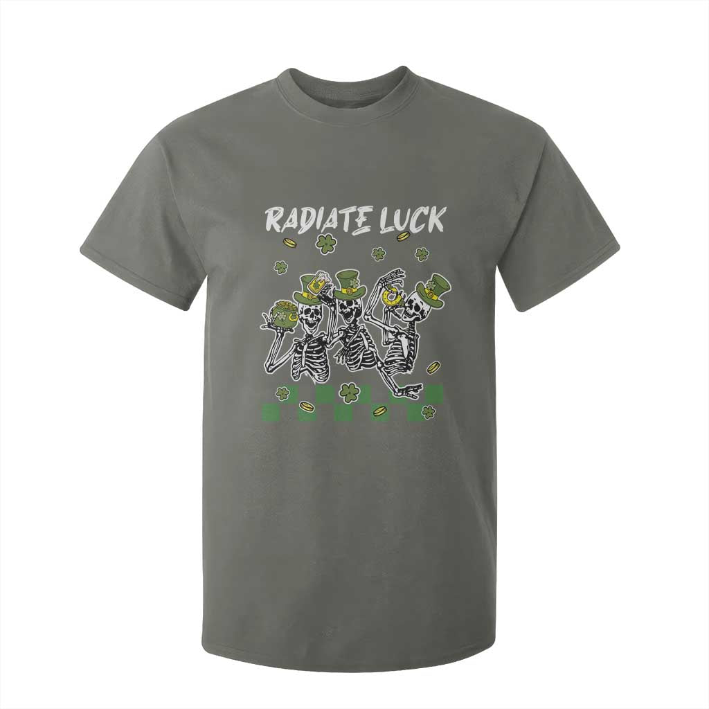 St Patrick's Day T Shirt For Kid Radiate Luck Funny Skeleton Radiology TS09 Military Green Print Your Wear