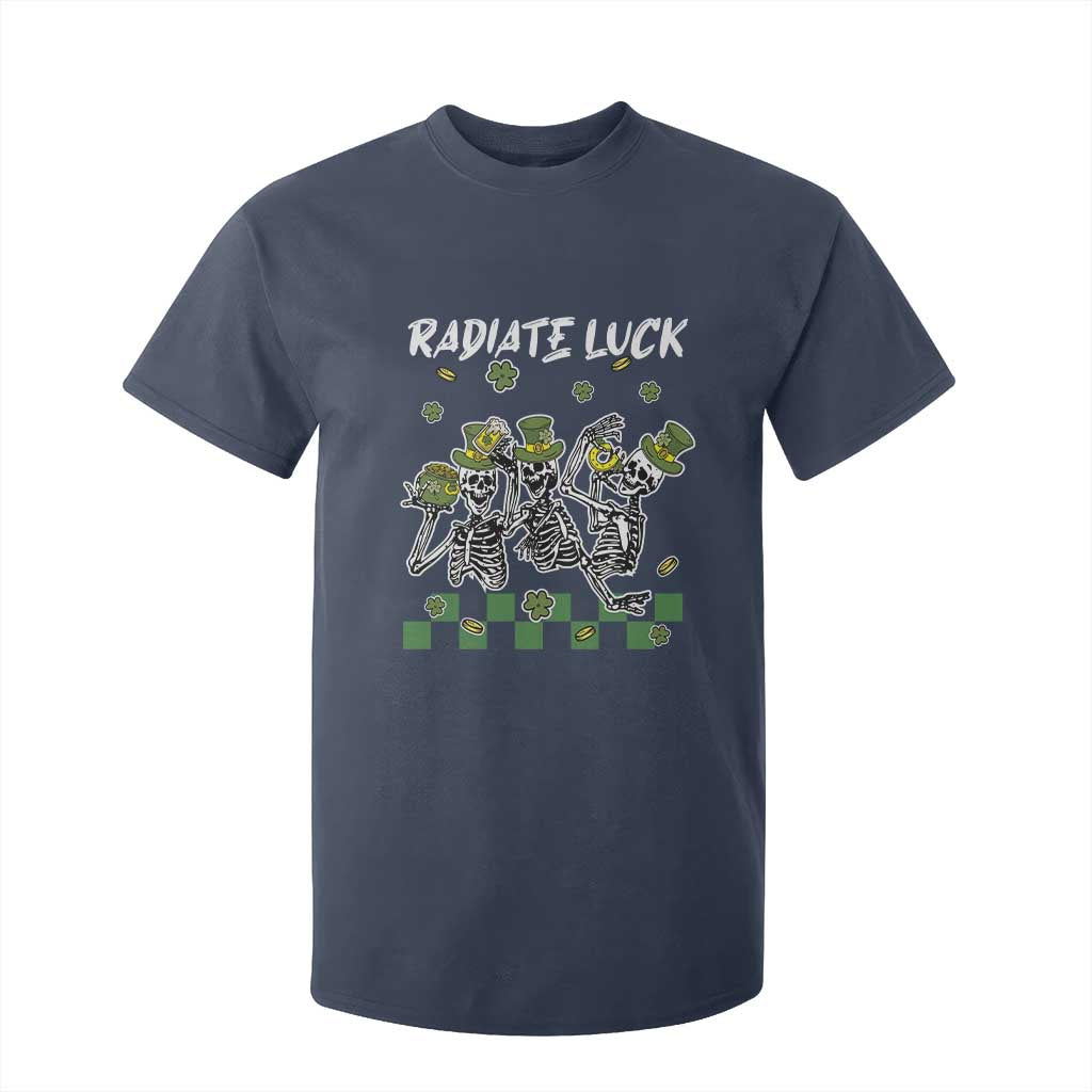 St Patrick's Day T Shirt For Kid Radiate Luck Funny Skeleton Radiology TS09 Navy Print Your Wear