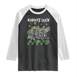 St Patrick's Day Raglan Shirt Radiate Luck Funny Skeleton Radiology TS09 Black White Print Your Wear