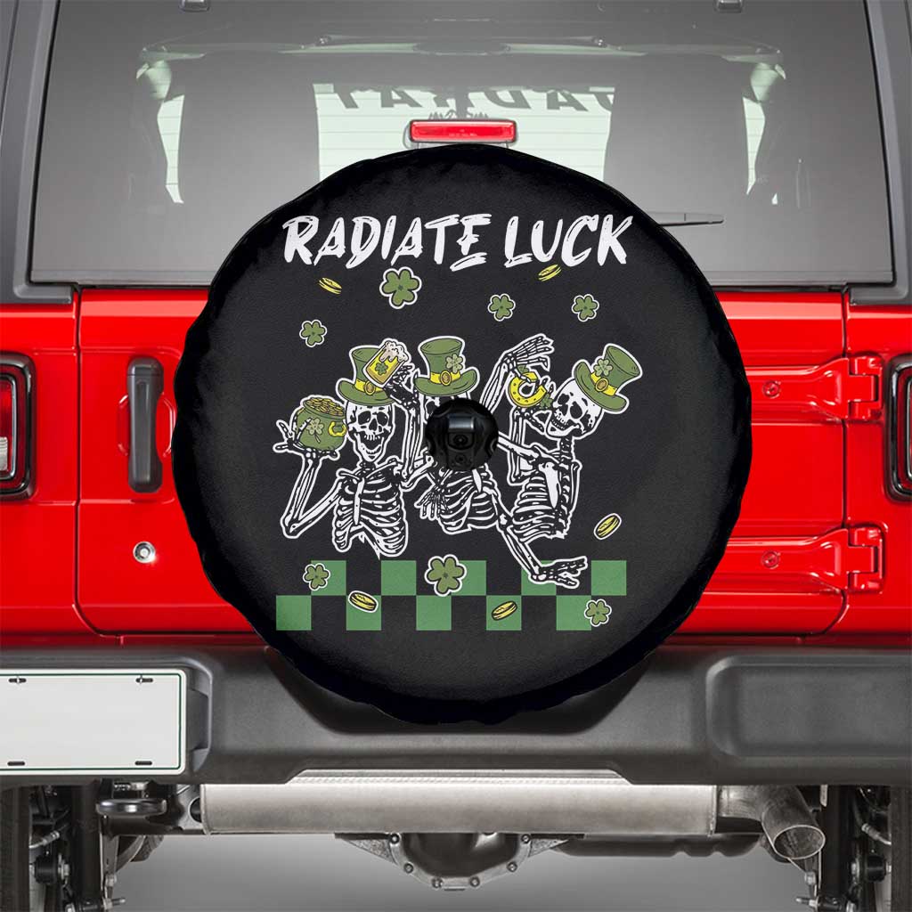 St Patrick's Day Spare Tire Cover Radiate Luck Funny Skeleton Radiology TS09 Black Print Your Wear