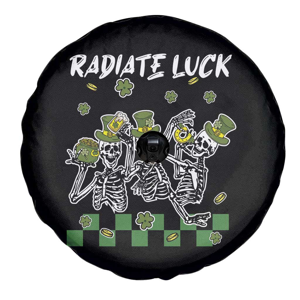 St Patrick's Day Spare Tire Cover Radiate Luck Funny Skeleton Radiology TS09 Print Your Wear
