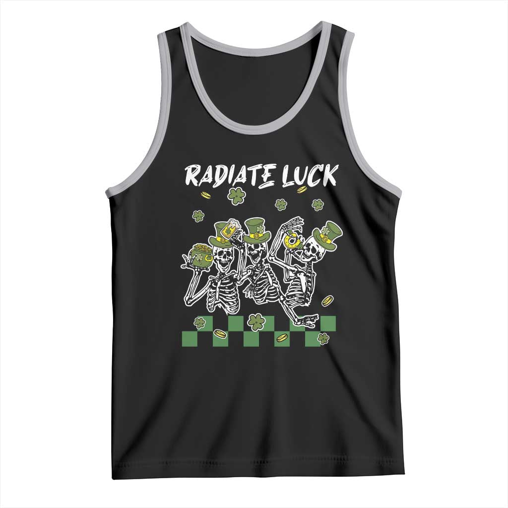 St Patrick's Day Tank Top Radiate Luck Funny Skeleton Radiology TS09 Black Athletic Heather Print Your Wear