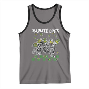 St Patrick's Day Tank Top Radiate Luck Funny Skeleton Radiology TS09 Deep Heather Black Print Your Wear