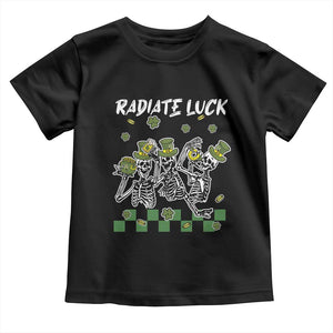 St Patrick's Day Toddler T Shirt Radiate Luck Funny Skeleton Radiology TS09 Black Print Your Wear