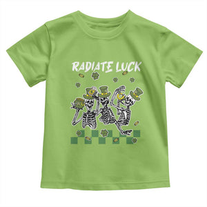 St Patrick's Day Toddler T Shirt Radiate Luck Funny Skeleton Radiology TS09 Lime Print Your Wear