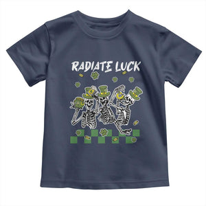 St Patrick's Day Toddler T Shirt Radiate Luck Funny Skeleton Radiology TS09 Navy Print Your Wear