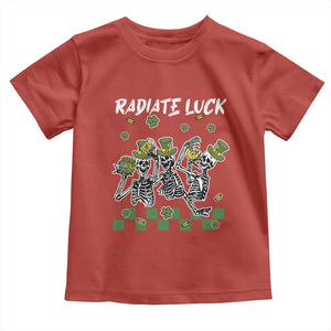 St Patrick's Day Toddler T Shirt Radiate Luck Funny Skeleton Radiology TS09 Red Print Your Wear
