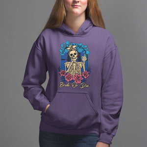 Funny Engagement Hoodie Bride Or Die Skeleton Gothic Bachelorette Party TS09 Purple Printyourwear