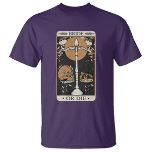 Funny Engagement T Shirt Bride Or Die Skull And Wedding Ring Bachelorette Party TS09 Purple Printyourwear